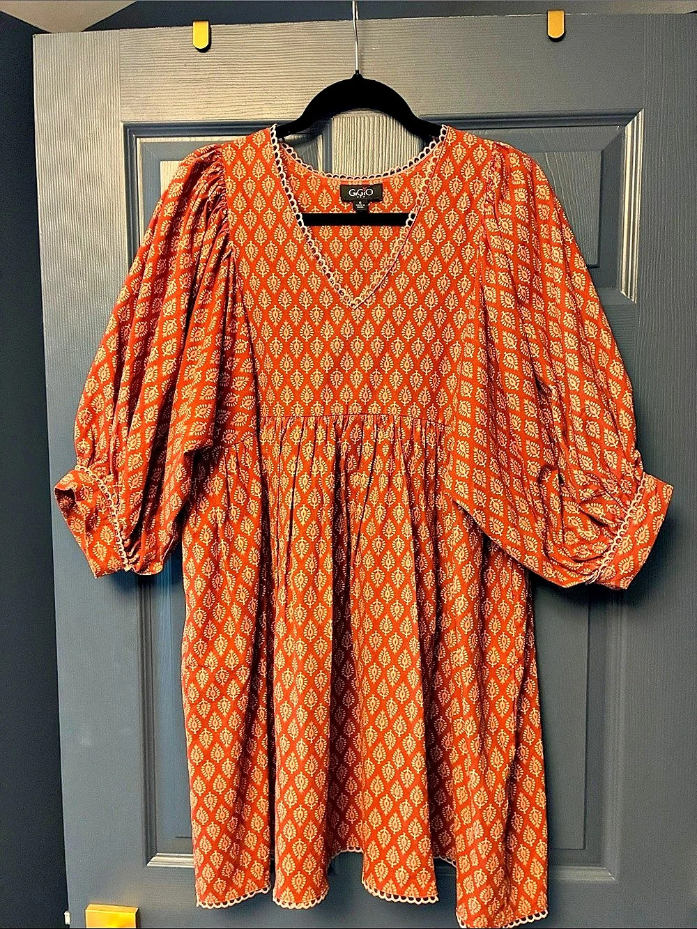 GiGiO Women'Small Geometric Mini Dress Orange Small